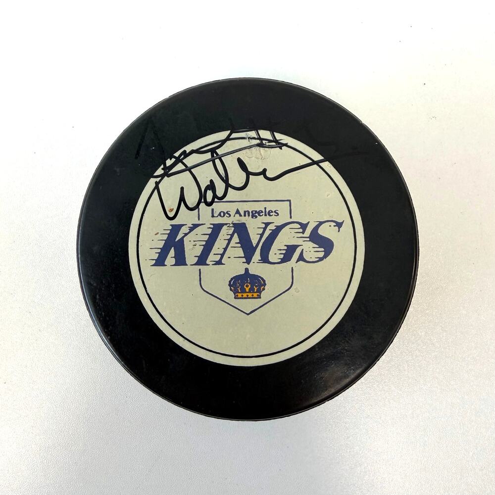 Vintage Los Angeles Kings NHL Hockey Puck Signed Tim Watters #5 in Case